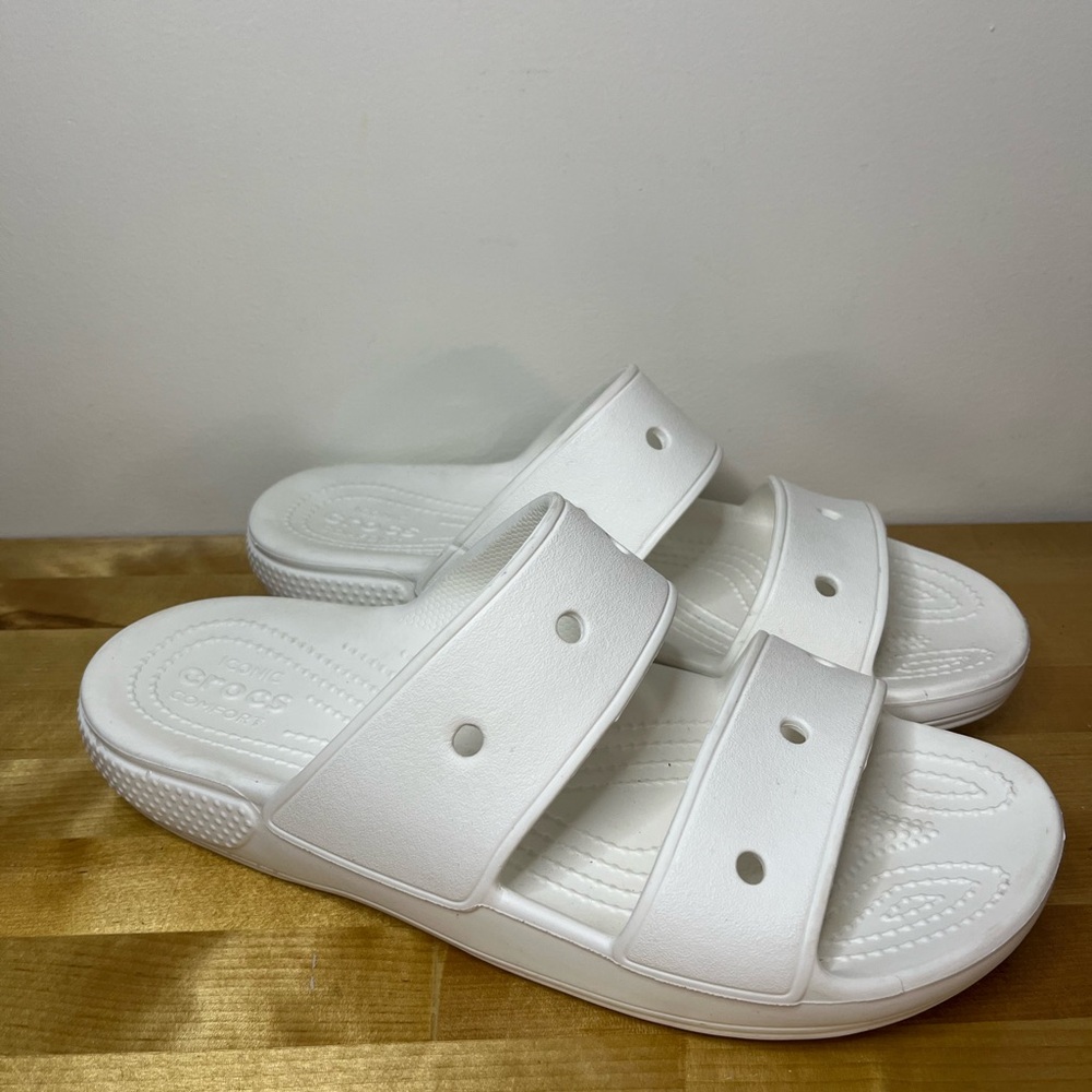 CROCS Classic Slide Sandals White Unisex Size Men's 9 Women 11